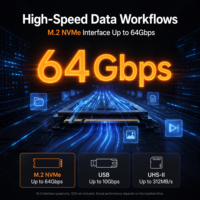 Base de Conexión Thunderbolt 5 18 en 1, 80Gbps USB-C, 8K DP, LAN 2.5G, M.2 SSD, 140W PD para Laptop
