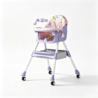 Chaise haute multifonctionnelle pour bébé, chaise haute pliable pour nourrissons avec dossier inclinable à 4 positions, pour les enfants de 6 mois à 6 ans, vente en gros