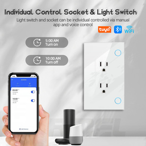 ผนังกระจกเทมเปอร์15A เต้าเสียบไฟฟ้าอัจฉริยะของเราพร้อมสวิตช์ซิกบี Wi-Fi Matter <span class=keywords><strong>4</strong></span>สีใช้งานได้กับ Alexa Google Home - Product Image 5