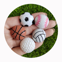 Amulette de boule de Sport en résine, 25mm, lot de 50 pièces, breloques rondes de basket-Ball, Football pour bricolage, décor artistique, téléphone portable