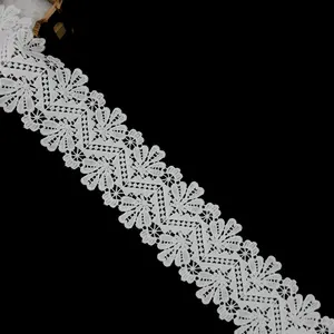 Milk silk 3d flower trims lace trim beaded lace collar for garment wholesale custom color embroidery lace trim