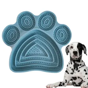 Hot Sale Paw Shape Slow Feeder Silicone Dog Lick Mat Paw with Suction Cups to Wall
