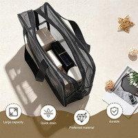 Porte-accessoires de douche en filet portable, sac de toilette en filet