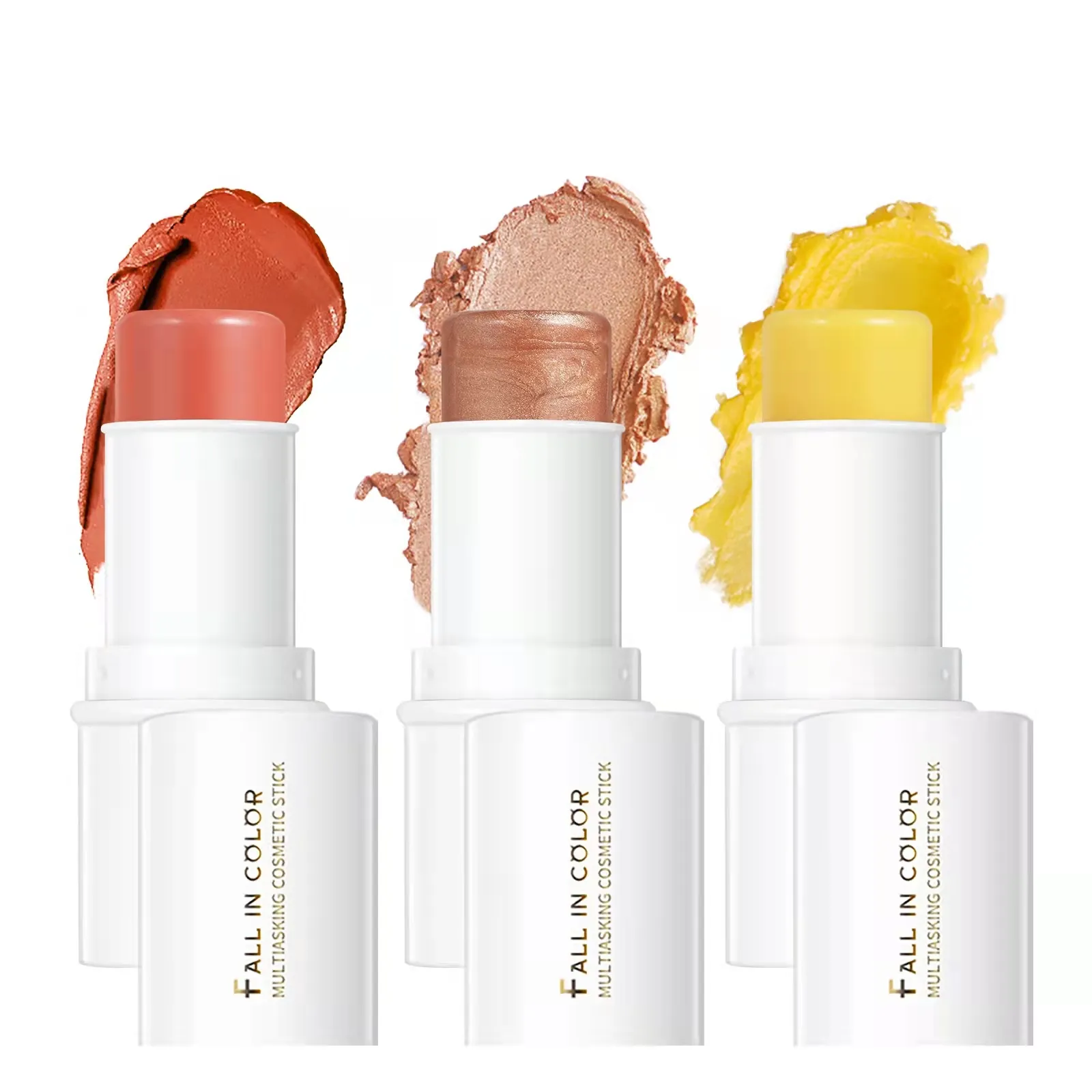 Multi-function contour blush stick repair highlight lip gloss stick waterproof face makeup