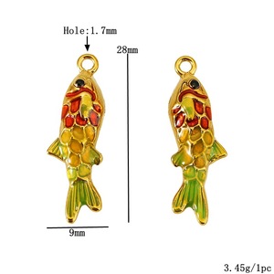 Pendentif en émail en acier inoxydable en forme de poisson Koi, accessoire de bijoux DIY, breloque de porte-clés, pendentif unisexe tendance - Product Image 2