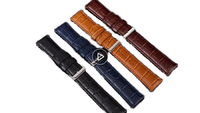 Vente en gros Bracelet de montre de luxe en cuir véritable avec boucle déployante 16mm 18mm 20mm 22mm Fermoir papillon différentes tailles disponibles