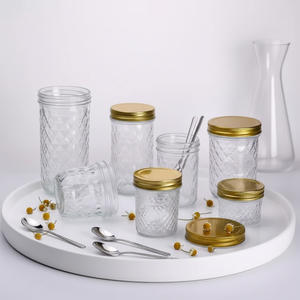 Bocaux Mason modernes à large ouverture 16 oz 32 oz, bouteilles en verre pour <span class=keywords><strong>caviar</strong></span>, confiture, miel, cadeaux de mariage, bocaux de conserve et de préparation de gelées avec couvercles - Product Image 6