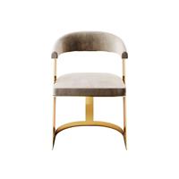 Chaises de salle à manger contemporaines en acier inoxydable Chaise de salon d'appoint de luxe pour hôtels, restaurants et meubles de maison