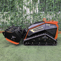 Tondeuse à gazon sans fil télécommandée sur batterie, débroussailleuse sur chenilles de 1000 mm pour herbe haute, moteur 4 cylindres pour le débroussaillage