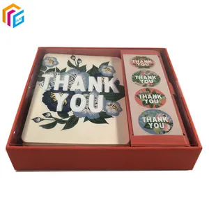 Tùy Chỉnh In Năm Mới Quà Tặng Giáng Sinh Lời Chào Cảm Ơn Bạn Note Card Set Với Hộp Và Dán Giấy Bưu Thiếp In Ấn