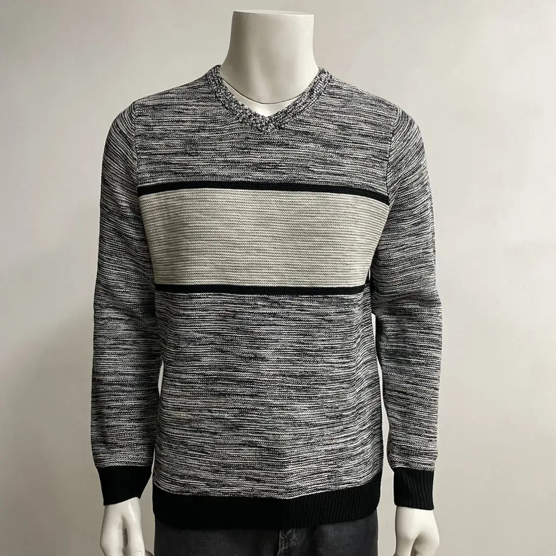 Suéter de cuello alto de punto personalizado para hombre, suéter de Polo de punto para hombre de otoño e invierno, suéter de Jacquard de manga larga