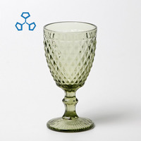 Vente en gros Fête de mariage Vintage Champagne Bleu Ambre Eau Vin Tasses Verrerie colorée Gobelets