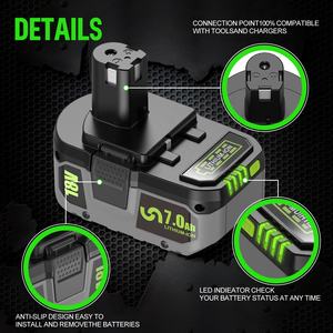<span class=keywords><strong>Batterie</strong></span> rechargeable au lithium-ion 18V 7.0Ah de remplacement pour outils électriques <span class=keywords><strong>RYOBI</strong></span> - Haute capacité, qualité OEM d'usine avec sécurité - Product Image 5
