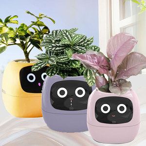 עציץ חכם ואינטליגנטי רובוטי מימי עם חיישן AI, בלוטות', אינטראקציה פנים, אפליקציה, חיית מחמד דיגיטלית, השקיה עצמית, קטן - Product Image 1
