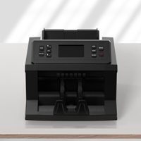 Compteur de billets Feelteck gris haute vitesse 1000 pièces/min avec détection multiple (UV/MG) Reconnaissance automatique des devises Compatibilité avec l'imprimante