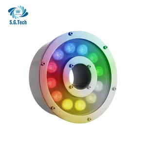 SS304/316 Dancing Water IP68 18W Fountain Ring DMX / RF Remote Control RGB RGBW LED WATER CROWN Fountain Nozzle Light