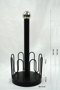 ที่วางม้วนกระดาษในครัวแบบตั้งโต๊ะพร้อมฐานไม้ทรงกลม ชั้นเดียว สำหรับวางกระถางต้นไม้ ที่ใส่กระดาษเช็ดมือ ดีไซน์แบบชุดอาหาร - Product Image 6