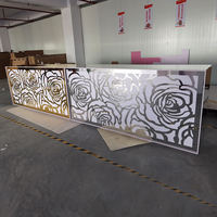 Luxe or Rose fleur motif acrylique flore mariage Rectangle barre d'or argent comptoir Table pour décor de fête de mariage