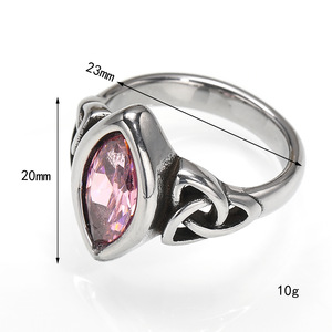 Nuovo Anello da Uomo in Acciaio Inossidabile Stile Punk con Nodo Celtico e Gemme Naturali, Elegante Anello in Acciaio Inossidabile di Alta Qualità - Product Image 2