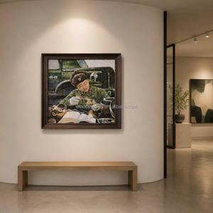 Mosaïque en <span class=keywords><strong>marbre</strong></span> artisanale, décoration murale en pierre verte, portrait, pour les espaces intérieurs culturels, l'hôtellerie et les espaces commerciaux - Product Image 4