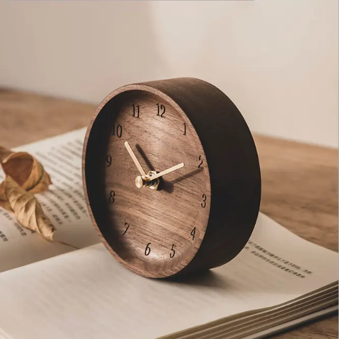 Simple nautical unique Walnut desk clock