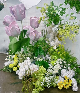 <span class=keywords><strong>Fleurs</strong></span> décoratives en mousse EVA faites à la main, tulipe géante rose rouge de 2 <span class=keywords><strong>m</strong></span> de haut avec support pour la location de mariage, ensemble de <span class=keywords><strong>fleurs</strong></span> décoratives - Product Image 3
