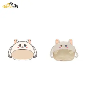 Custom elegant lady mini bag Display versatility cat Neko blue yellow eyes Themes design enclosed transparent itabag daily