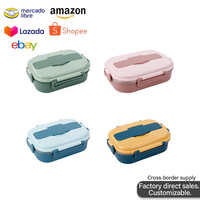 304 roestvrij staal Bento Box met grote capaciteit, verdeeld raster, Tiffin Box, draagbare voedseldoos, lunchboxen