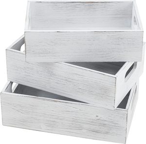 Boîtes et bacs de rangement en bois écologiques avec poignée, panier à linge pliable pour jouets - Product Image 4