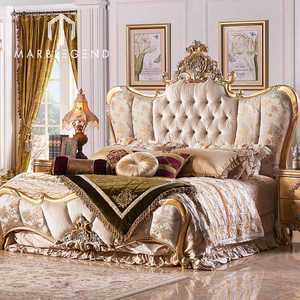 Set di mobili classici per camera da letto con palazzo di lusso intagliato a mano letto king size in legno massello reale mobili per camera da letto nuovi di zecca - Product Image 3