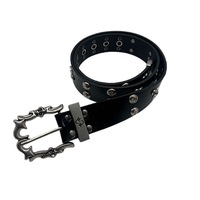 Nouvelle ceinture en cuir PU de haute qualité, style punk clouté noir brillant, tendance hip-hop américaine, pour hommes, mode unique, vente en gros en stock