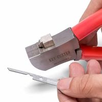 Coupe-clés manuel Lishi avec boîte – Outil de serrurier pour la découpe de clés plates (Rouge/Argent)