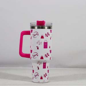 K123 San Valentín mujeres regalo corazón vaso 40oz niños viaje al aire libre Acero inoxidable coche taza tazas de café con asa - Product Image 5