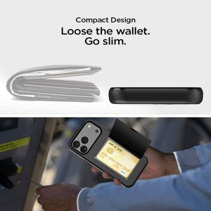 Funda Cartera para <span class=keywords><strong>iPhone</strong></span> 17 Pro Max con Ranura para Tarjetas y Soporte <span class=keywords><strong>2</strong></span> en 1, Carcasa Protectora Antigolpes de PC y TPU para <span class=keywords><strong>iPhone</strong></span> 13 14 15 16 17 Air - Product Image 4