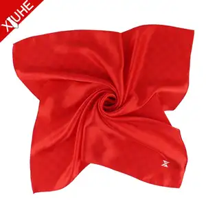 New Design Red Color Shawls Digital Printing Mens Silk Scarves Custom Silk Women Square Scarf