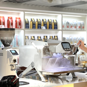 Machine à expresso <span class=keywords><strong>électrique</strong></span> professionnelle <span class=keywords><strong>italienne</strong></span> de <span class=keywords><strong>grande</strong></span> <span class=keywords><strong>capacité</strong></span>, programmable, 9 bars de pression, mousseur à lait - Product Image 5