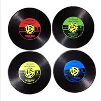 Sáng Tạo Retro Cổ Điển Vinyl Kỷ Lục Coaster Sáng Tạo Cổ Điển Retro CD Cách Nhiệt Đế Lót Ly Placemat 6 Mảnh Đặt