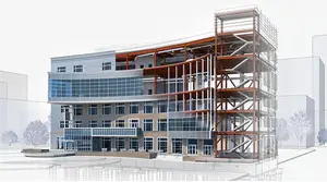 Struttura prefabbricata in acciaio struttura metallica centro commerciale/sala/fabbrica edificio a forma di H struttura in acciaio saldato villa