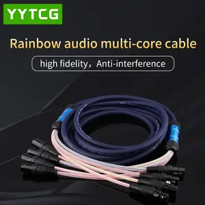 Mehrkanal 16-Kanal XLR 3-Stift-Zoll-Audio-Kabel Regenbogen-Schlangenkabel blaues PVC-OFC-Mikrofonkabel