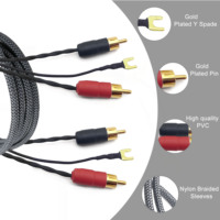 Hifi Ofc fil plaqué argent pur cuivre 2rca à 2 Rca mâle à mâle Signal Phono Tonearm câbles fil câble Audio Hifi