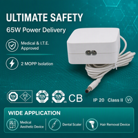 2 MOPP 60W 65W Desktop AC/DC Switching Power Supply 12v 15v 19v 21v 24v 2a 3a 3.7a Adaptor Daya Medis AC DC
