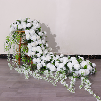 Guirlande de fleurs artificielles vertes en forme de rose pour allée suspendue