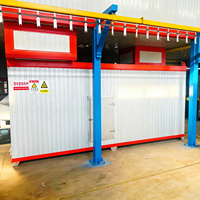 Four de cuisson et cabine de peinture en acier inoxydable contrôlés par PLC, ligne de revêtement en poudre semi-automatique manuelle personnalisée