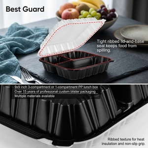 Bandeja de Embalaje de Alimentos Personalizada, Material PP PET Reciclable, Caja de Plástico Desechable para Frutas, Carne y Alimentos Listos para Comer - Product Image 5
