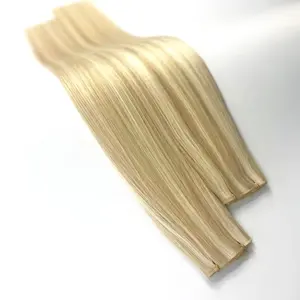 Stock Cuticle Aligned Russian Virgin Genius Weft Hair Extensions 30% Longest Hair Ratio 20" Human Hair Genius Weft