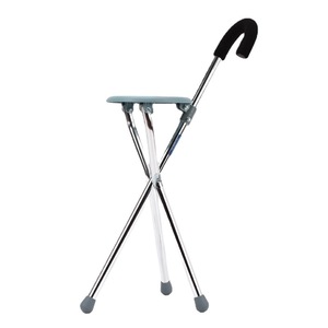 Kole Stainless Steel Walking Stick <b>Stool</b> With Seat And Bench For Elderly Multifunctional <b>Folding</b> Cane Chair - Product Image 5