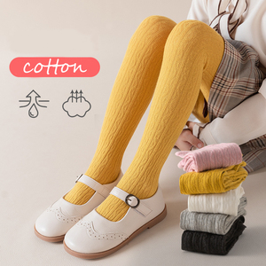 Calcetines ajustados de invierno para niñas pequeñas, calcetines gruesos de algodón para niños, calcetines lisos de punto de terciopelo a la moda para niñas - Product Image 3