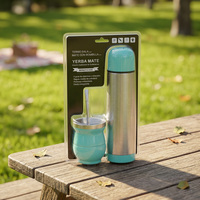 Ensemble de thé Yerba Mate en acier inoxydable à double paroi, gourde isotherme et bouteille thermos pour boissons chaudes et froides