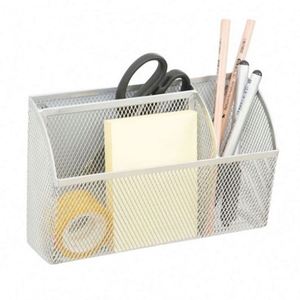 Magnetic Pencil Holder 3 Grid Mesh <b>Shelf</b> for Whiteboard Refrigerator Locker Organizer for Home School Office - Product Image 4