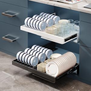 Égouttoir à vaisselle et à bols extensible sans perçage, égouttoir coulissant, organisateur de rangement pour armoire de cuisine <span class=keywords><strong>sous</strong></span> l'évier - Product Image 1